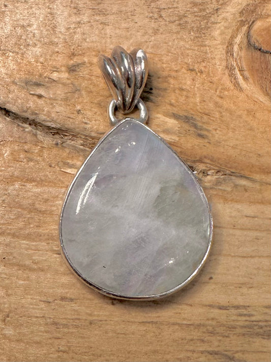 Vintage Moonstone Tear Drop 925 Silver Pendant
