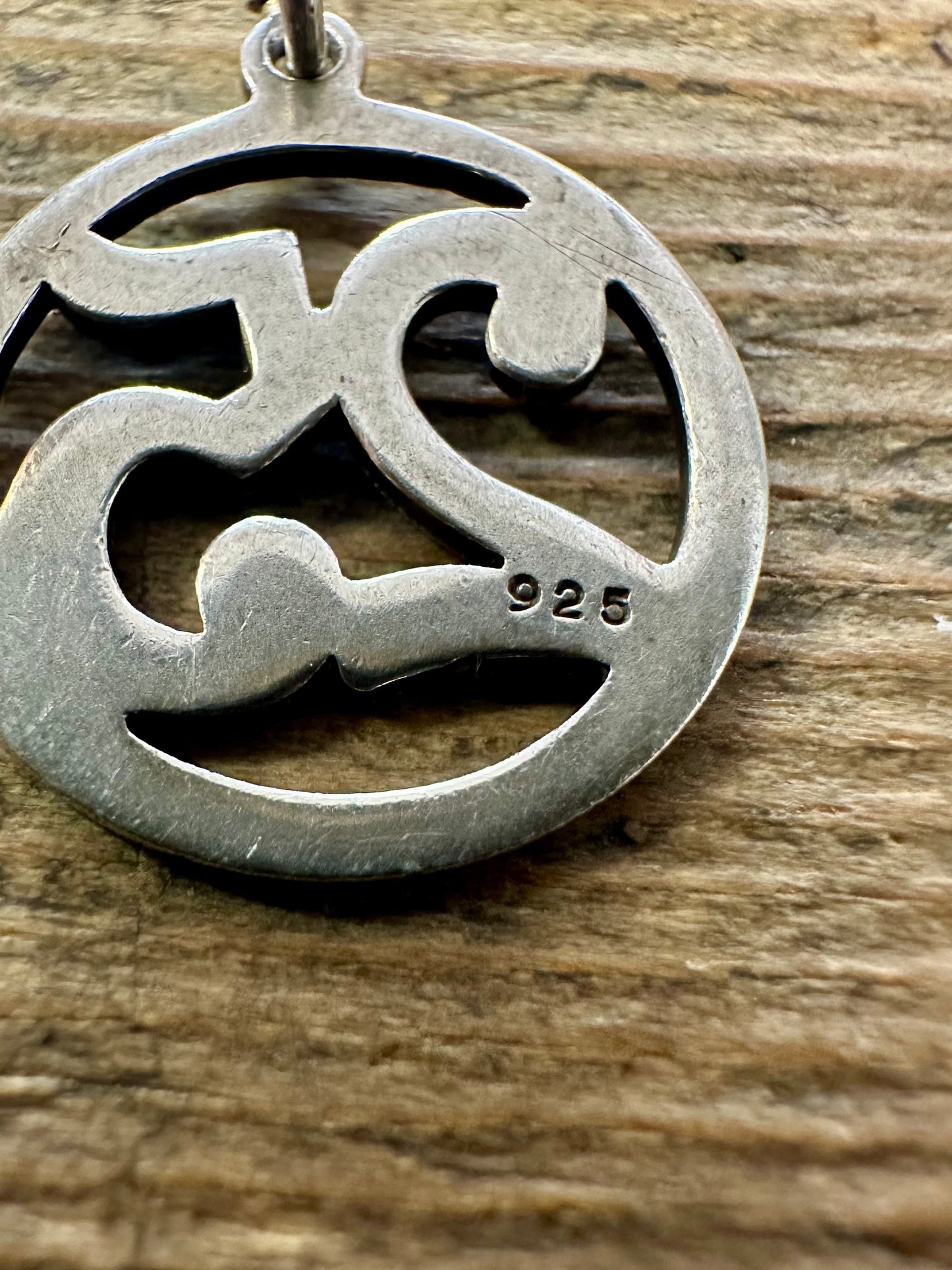 Vintage 25 Circle 925 Silver Pendant