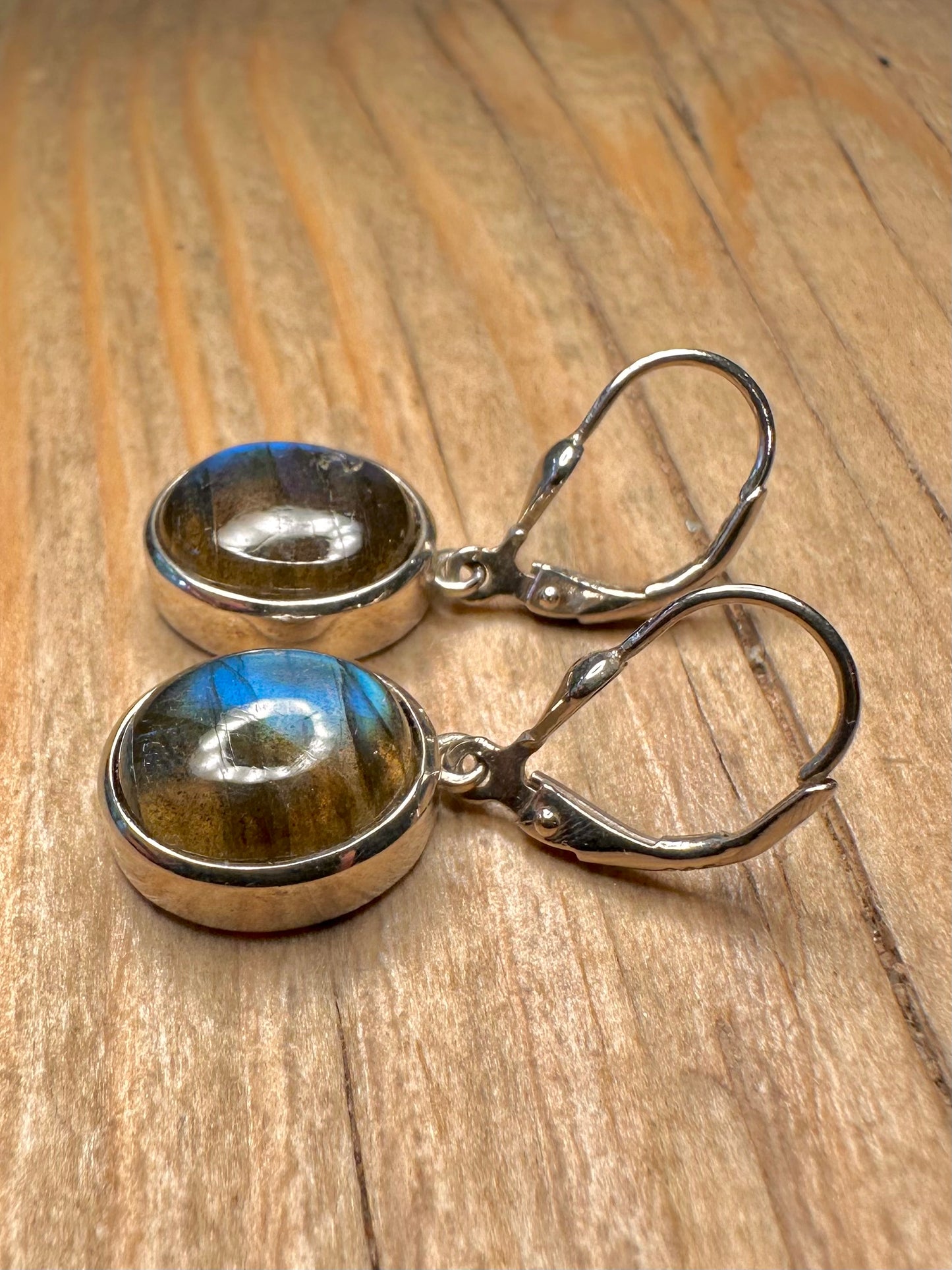 Vintage Labradorite 925 Sterling Silver Earrings