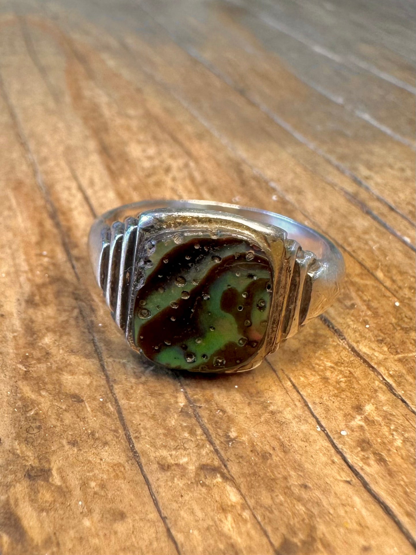 Abalone 1968 Siegelring 925er Sterlingsilber Größe Q