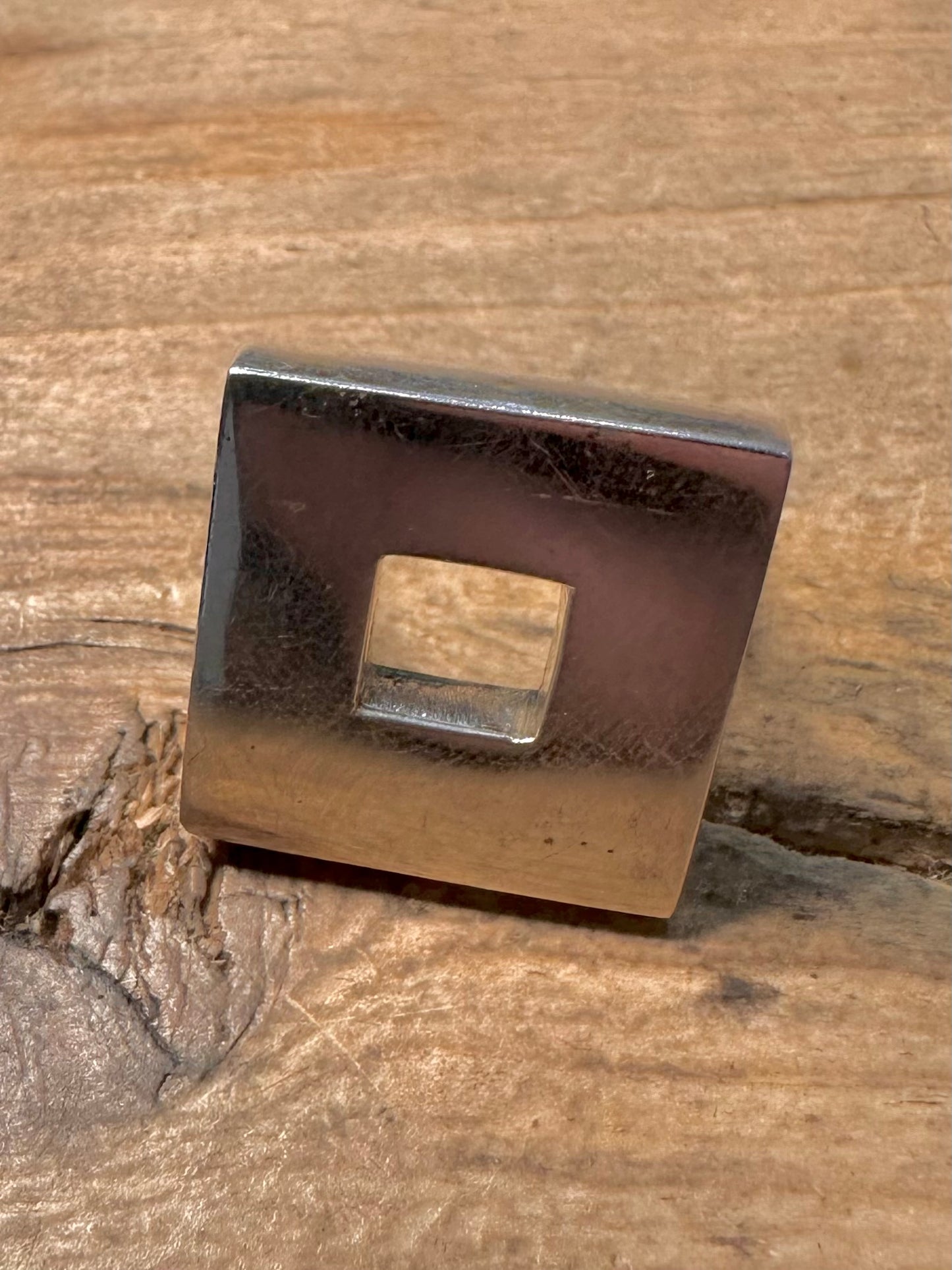 Abstract Square 925 Silver Size O Ring
