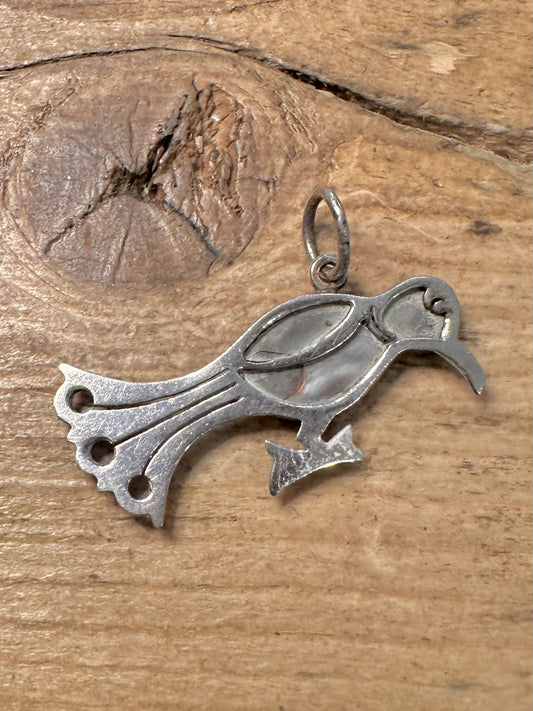 Vintage Bird with Abalone? 925 Silver Pendant