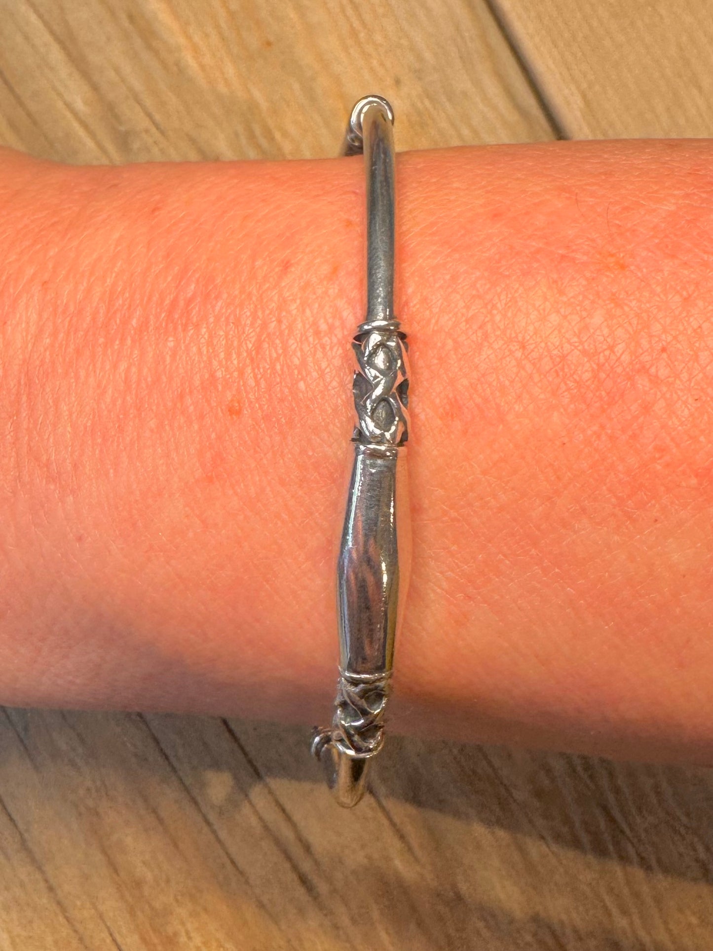 Vintage Bail Style 925 Sterling Silver Bangle