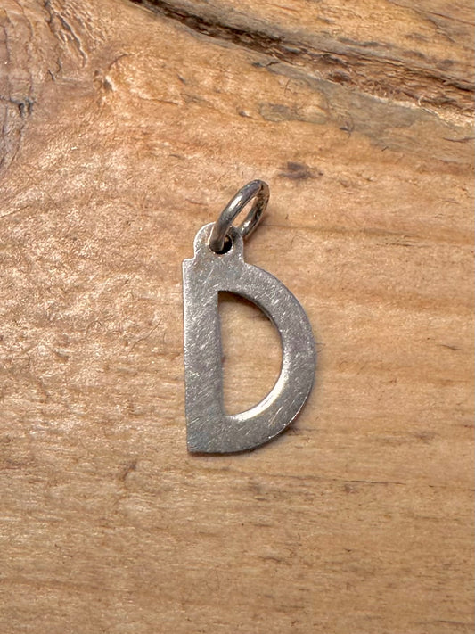 Vintage Letter D 925 Silver Pendant