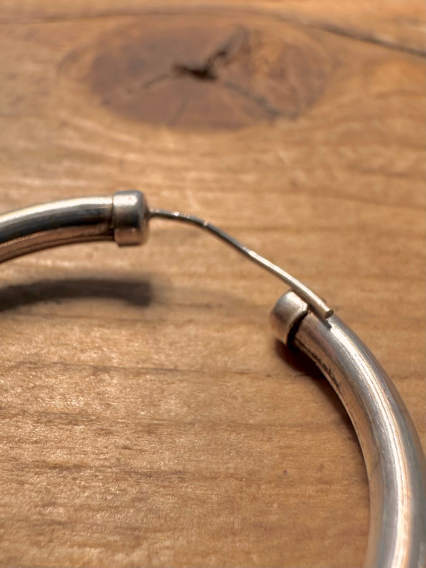 Vintage Chunky Rounded Hoops 925 Silver Earrings