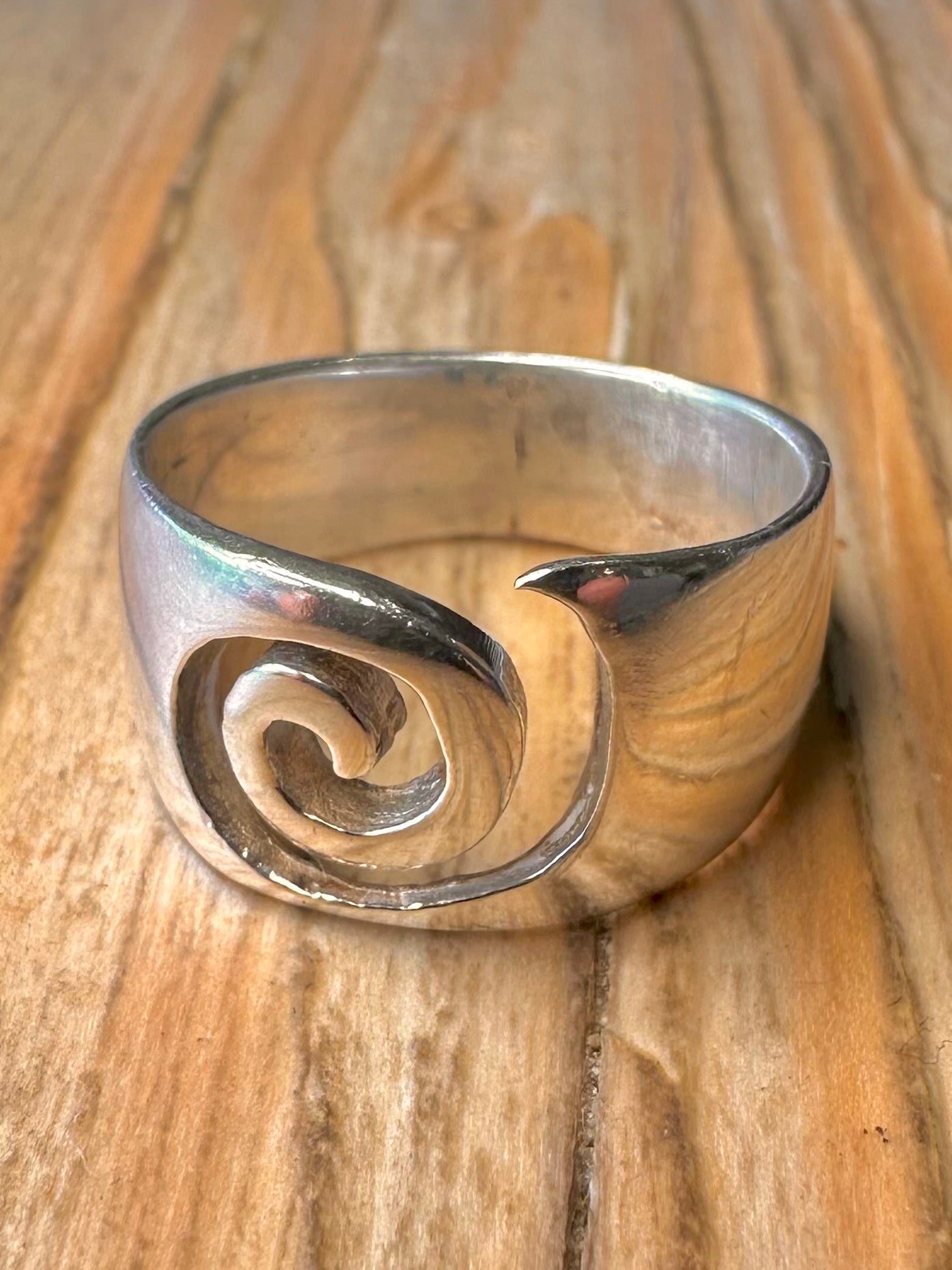 Abstract Swirl 925 Sterling Silver Size L1/2 Ring