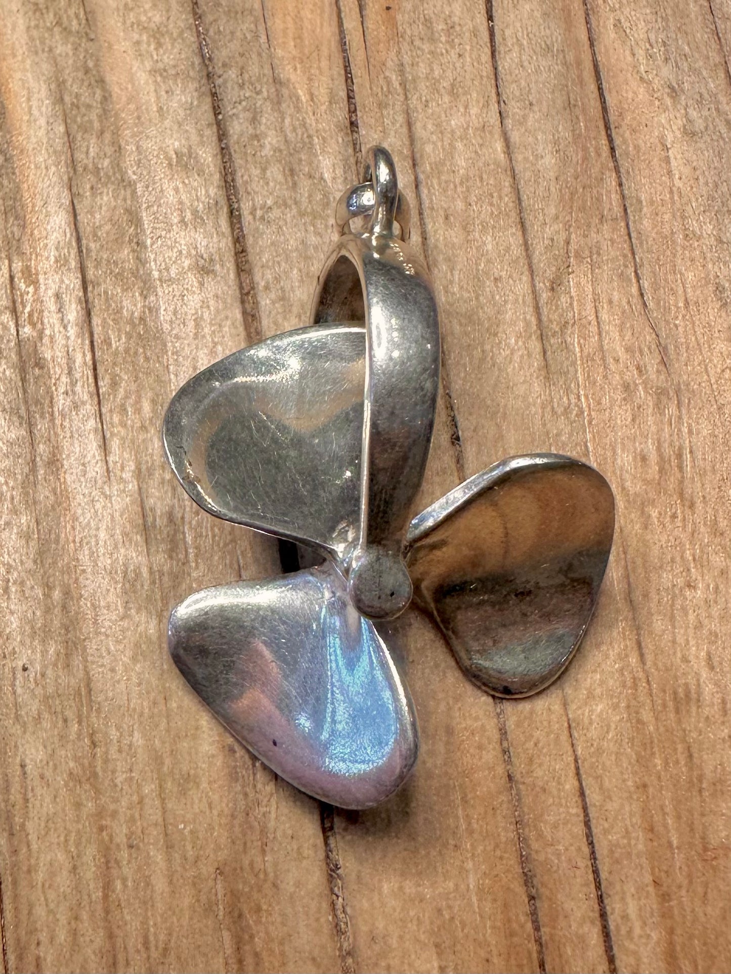 Vintage 1975 Spinning Propeller 925 Sterling Silver Pendant