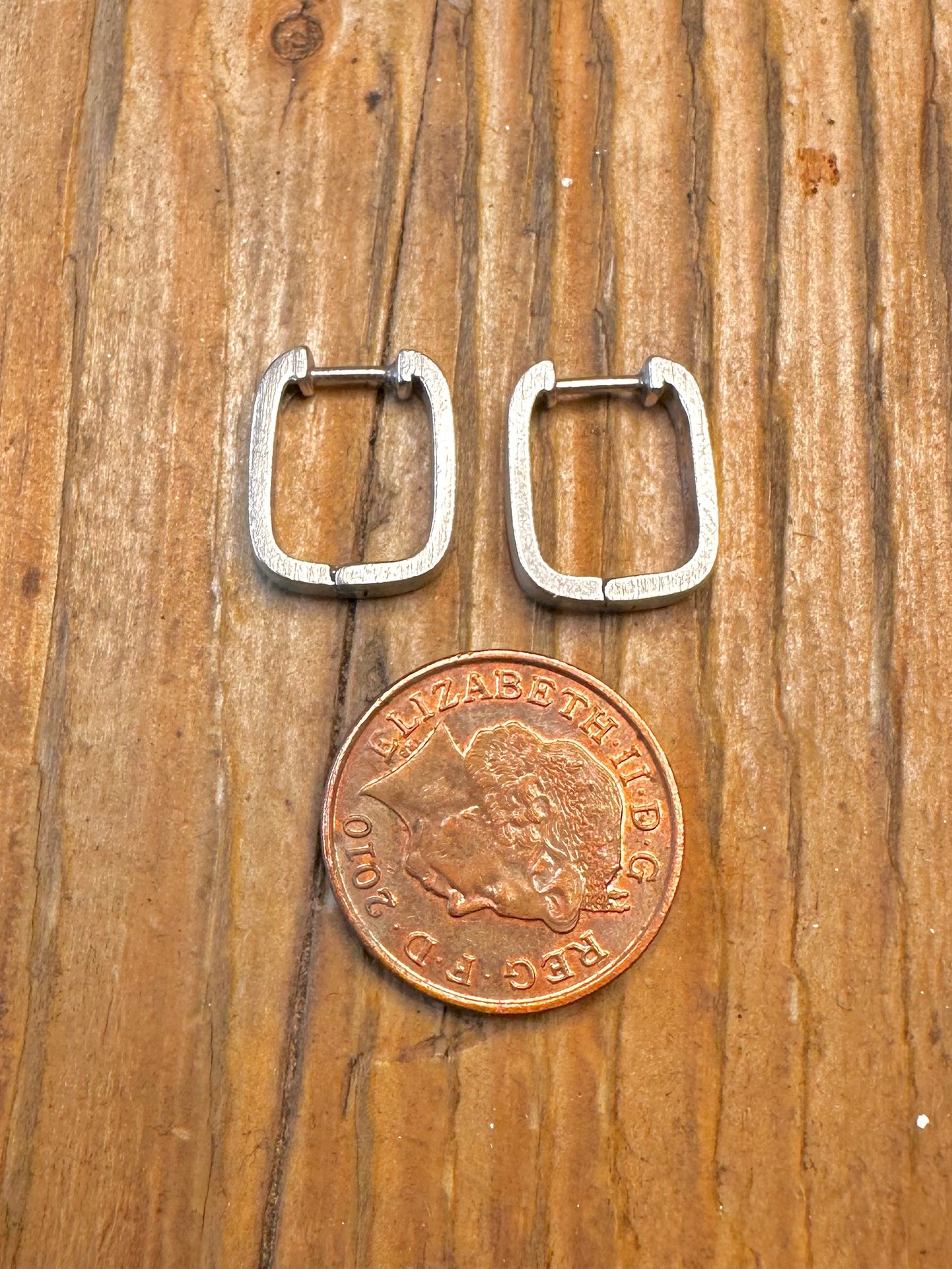 Contemporary Rectangle Huggie Hoops Maker Esprit 925 Sterling Silver Earrings
