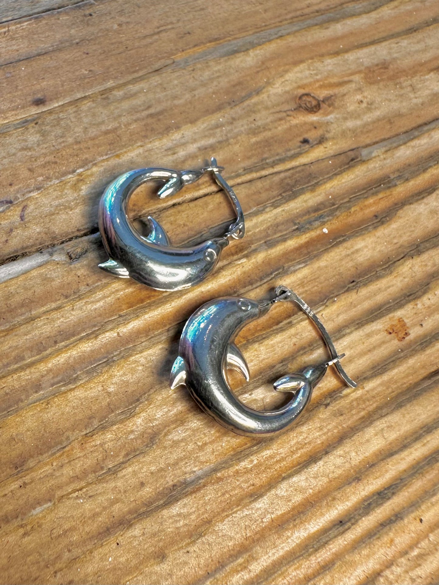 Dolphin Hoops 925 Sterling Silver Earrings