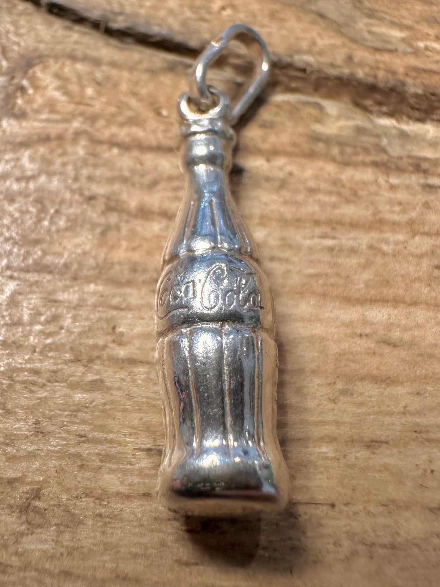 Vintage Coke Cole Bottle 925 Silver Charm Pendant