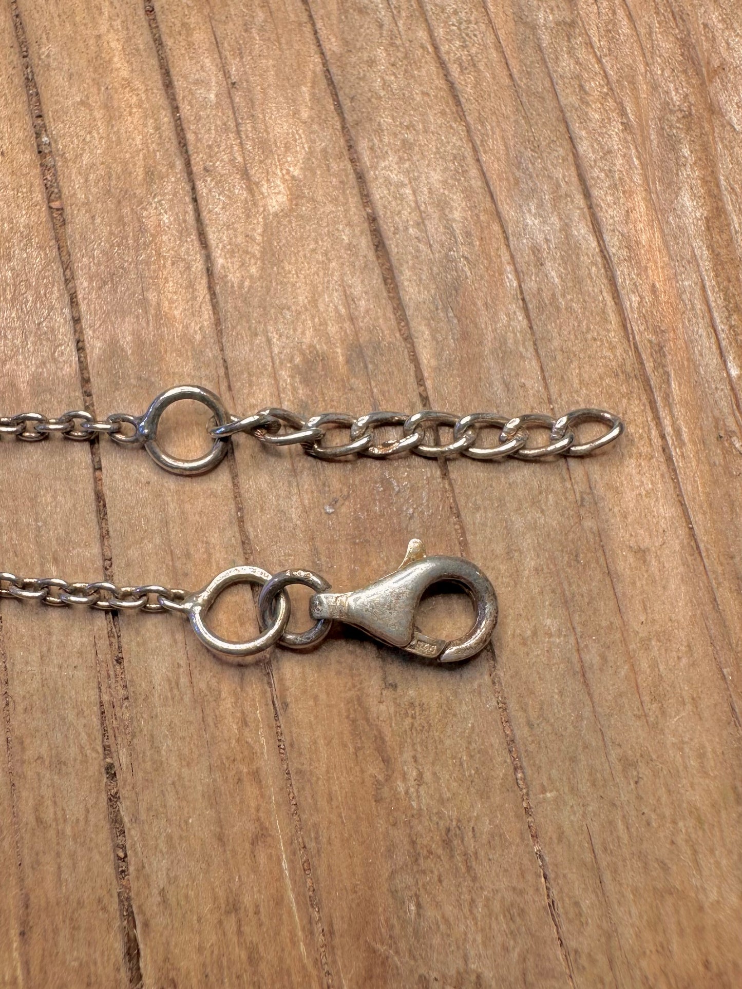 Vintage Green Turquoise and Peridot 925 Sterling Silver 18 inch Necklace