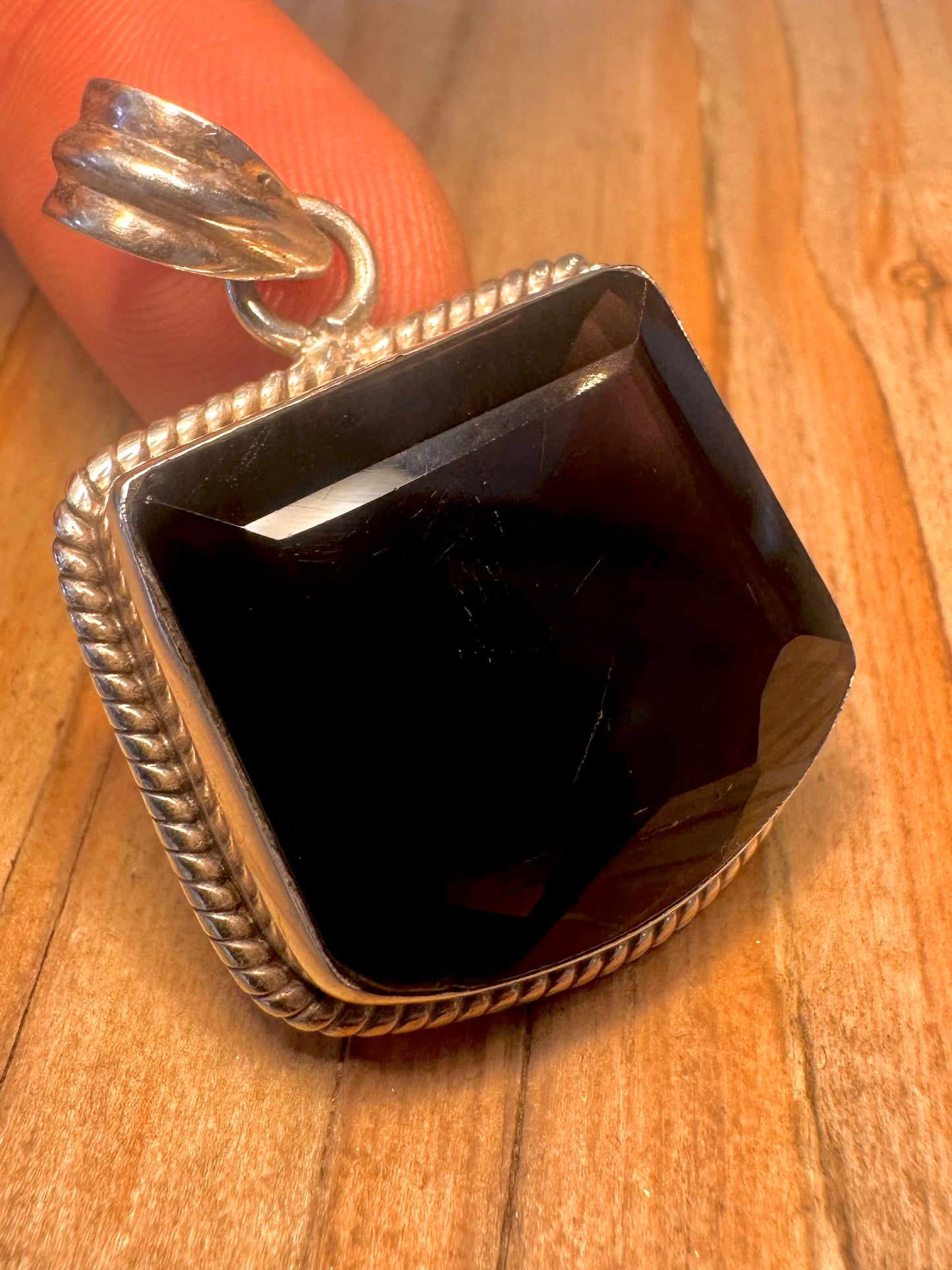 Vintage Dark Purple 925 Sterling Silver Pendant