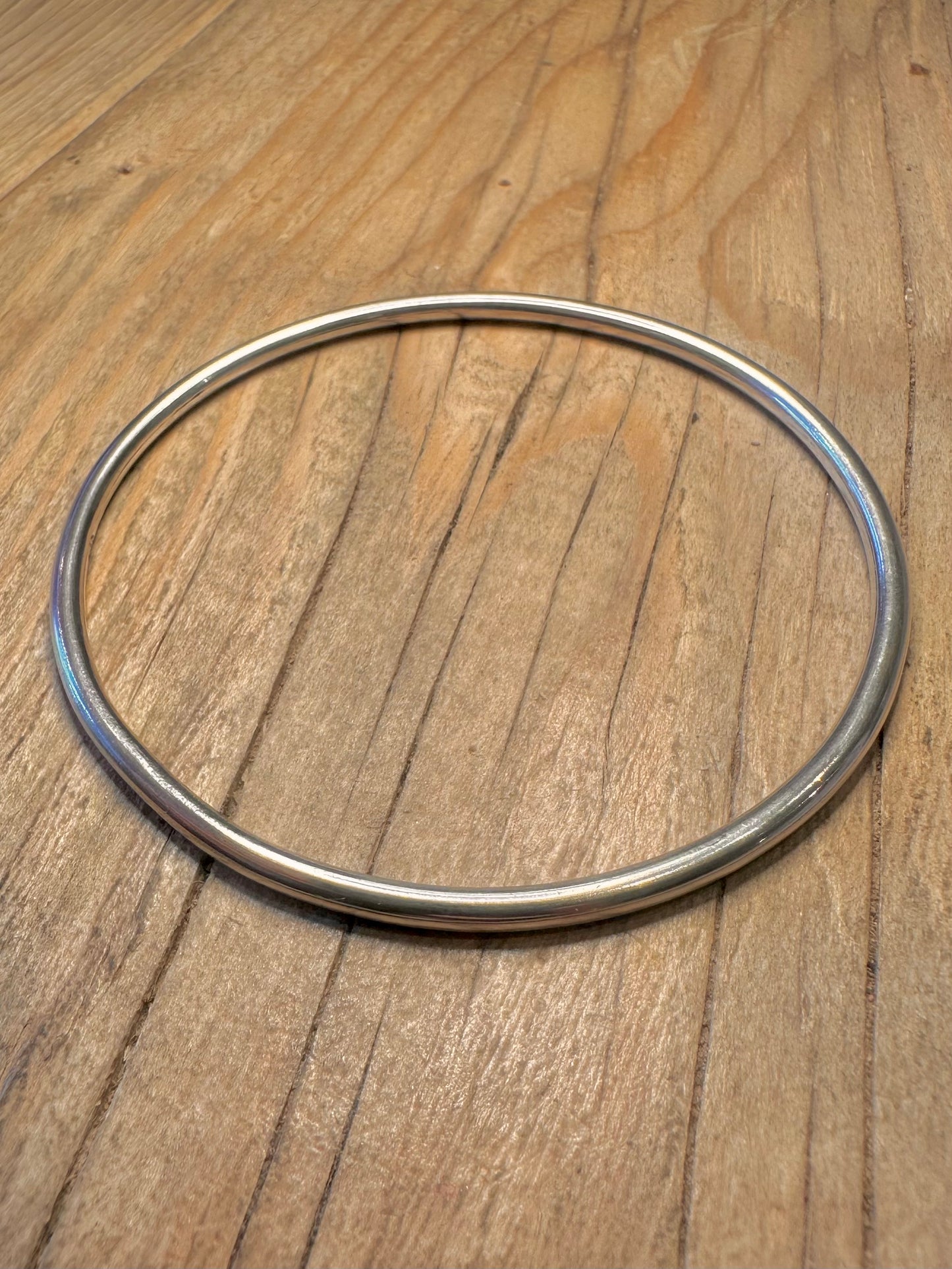 Vintage Plain 925 Sterling Silver Bangle