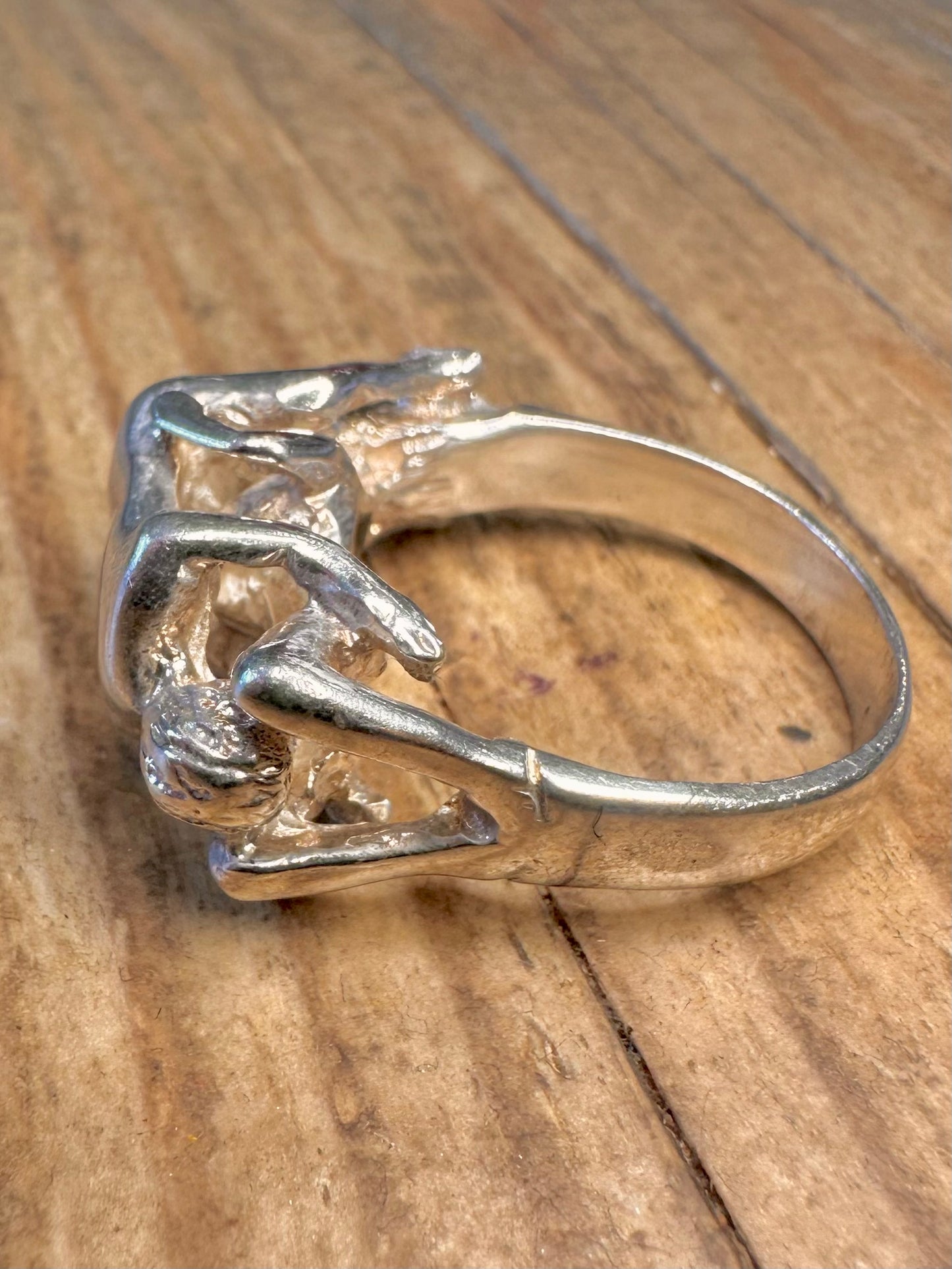 Erotisches Kama Sutra Paar 925er Sterlingsilber Ring Größe S
