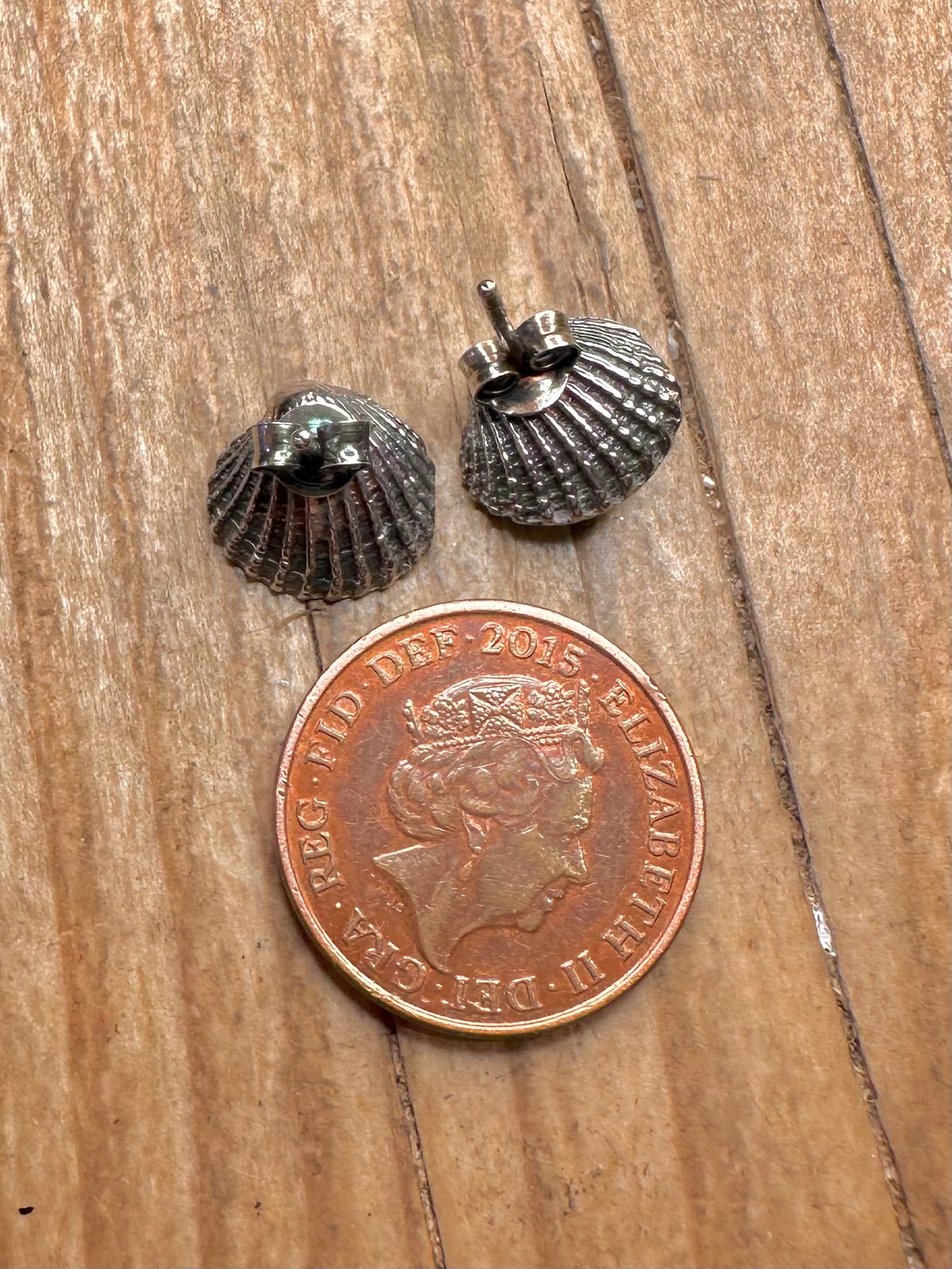 Vintage Shell Perlenohrstecker aus 925er Sterlingsilber