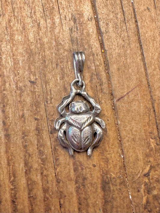 Scarab Egyptian 925 Sterling Silver Pendant