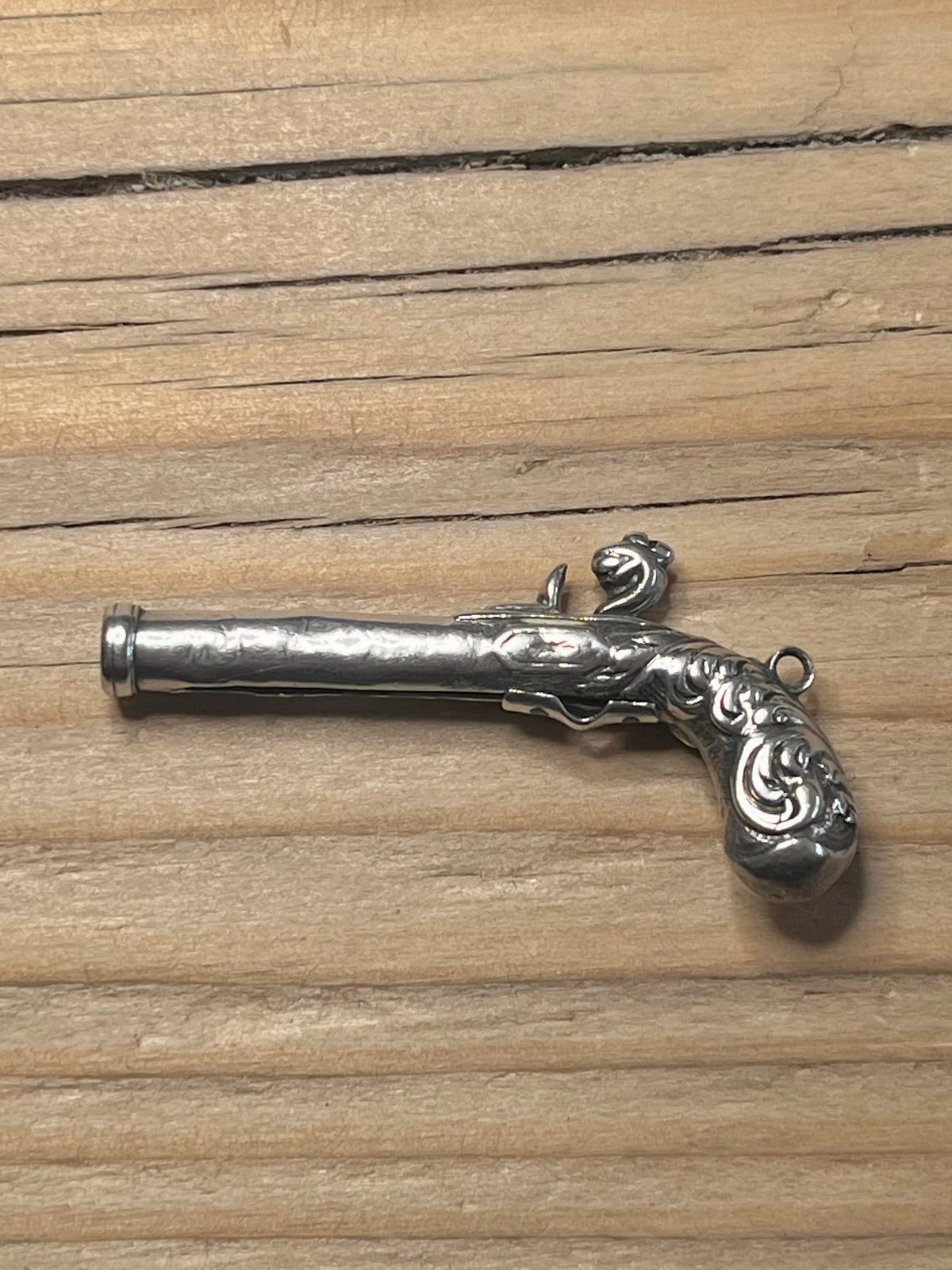 Victorian Pistol Toothpick Articulated 925 Sterling Silver Pendant