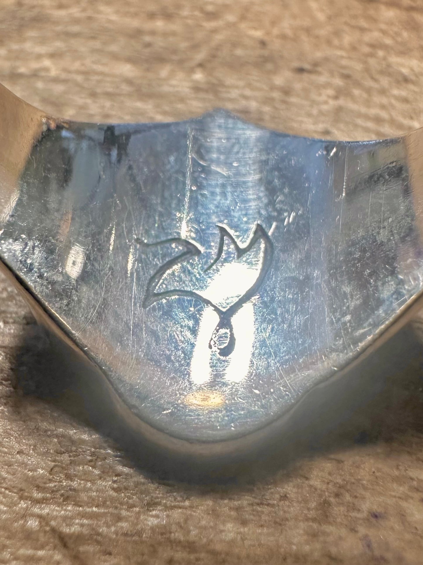 Vintage Biker Scene Signet 925 Silver Size U Ring
