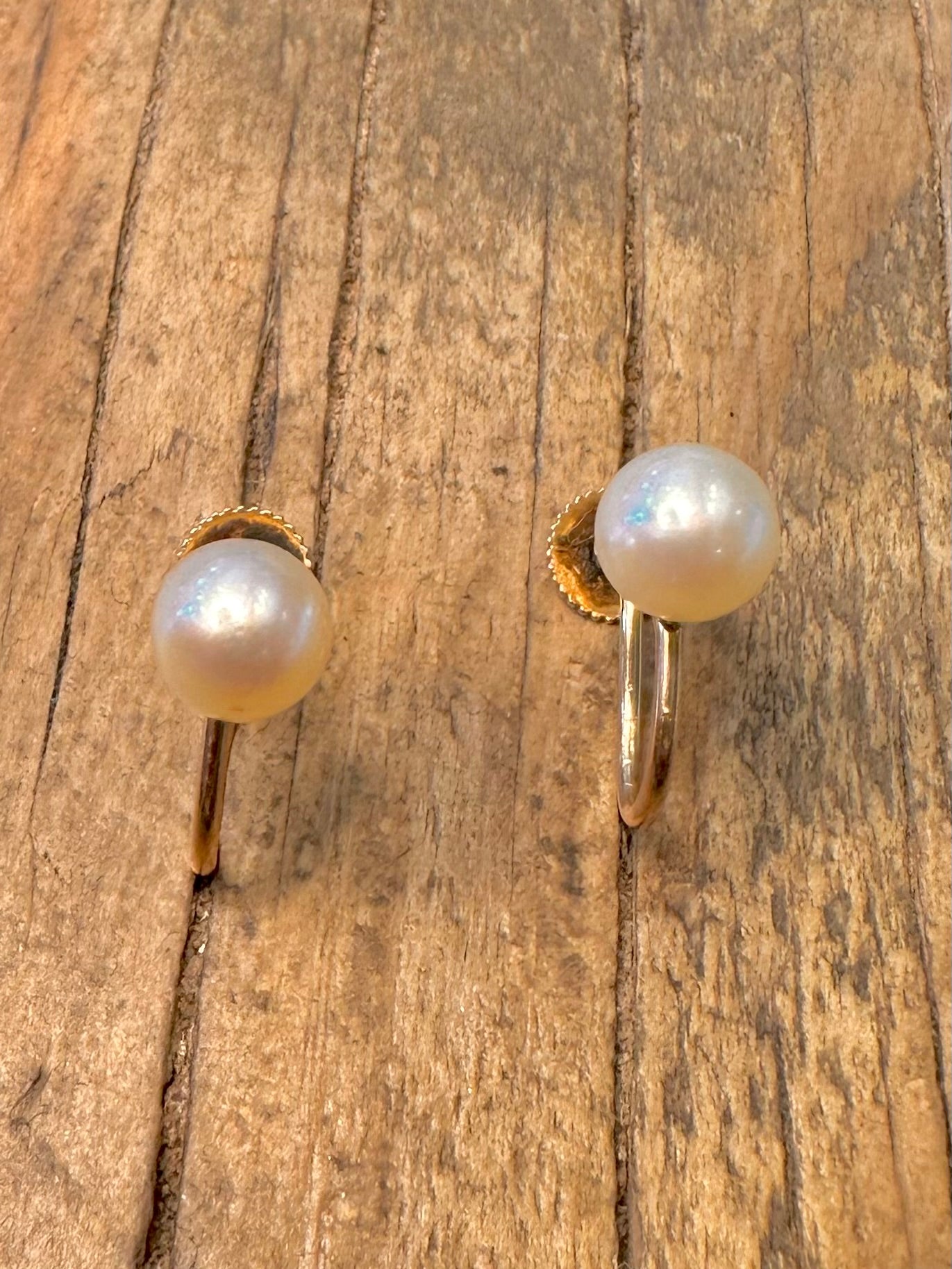 9 Karat Gold Perlen Ohrschrauben