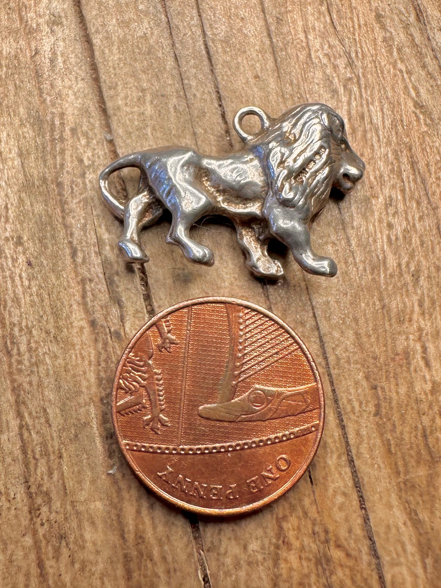 Vintage 1972 Löwe aus massivem 925er Sterlingsilber, Anhänger