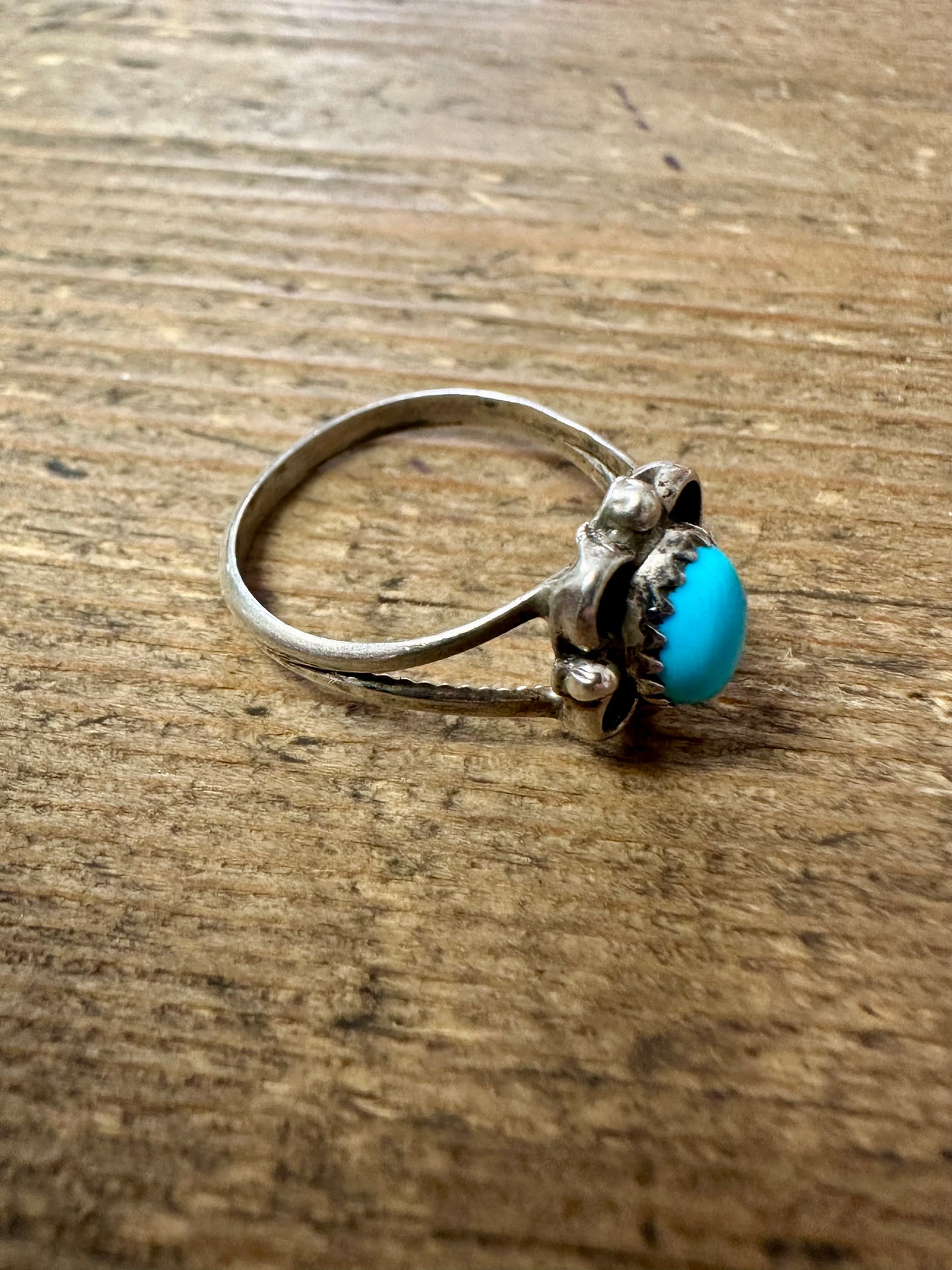 Vintage Turquoise Navajo Style 925 Silver Size M Ring