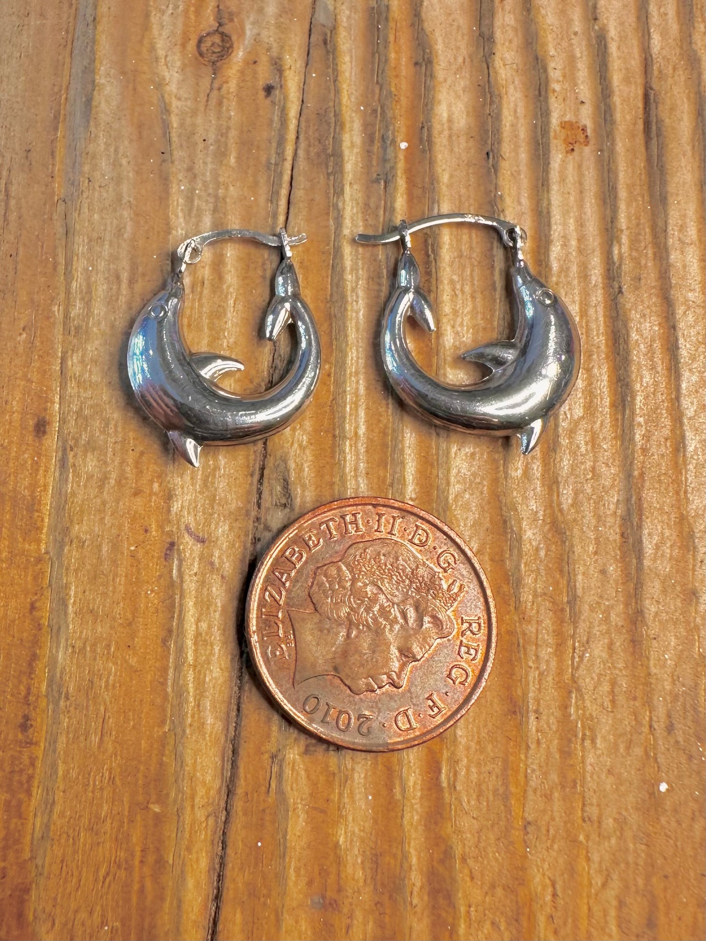 Dolphin Hoops 925 Sterling Silver Earrings