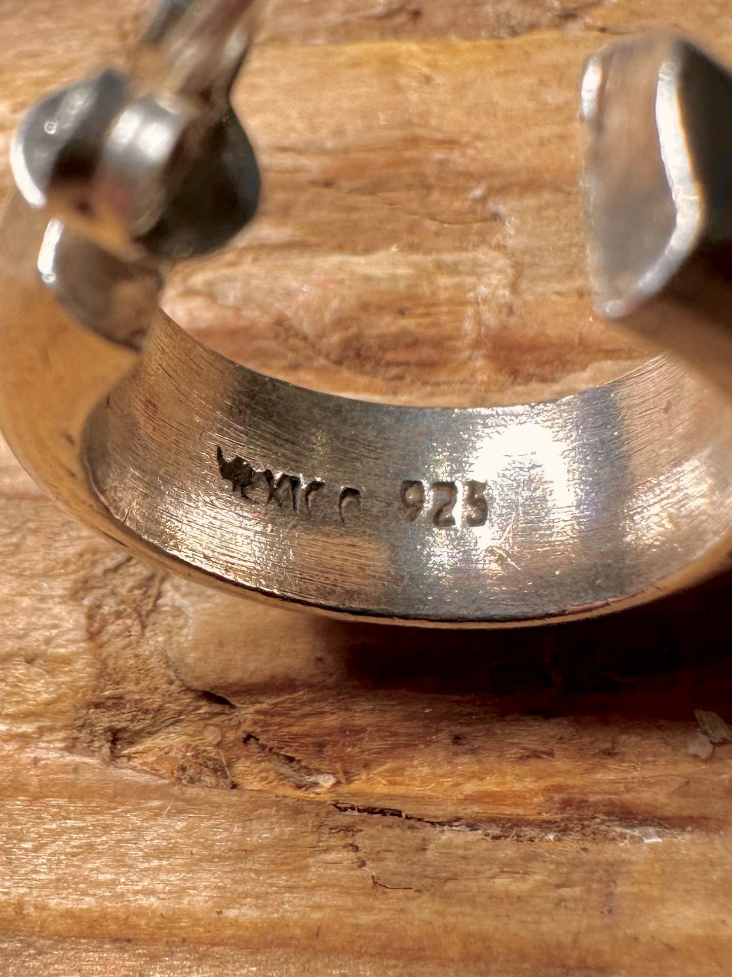 Vintage klobige Halbcreolen aus 925er Sterlingsilber Mexiko-Ohrringe