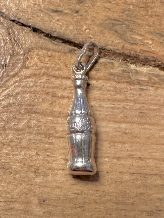 Vintage Coke Cole Bottle 925 Silver Charm Pendant
