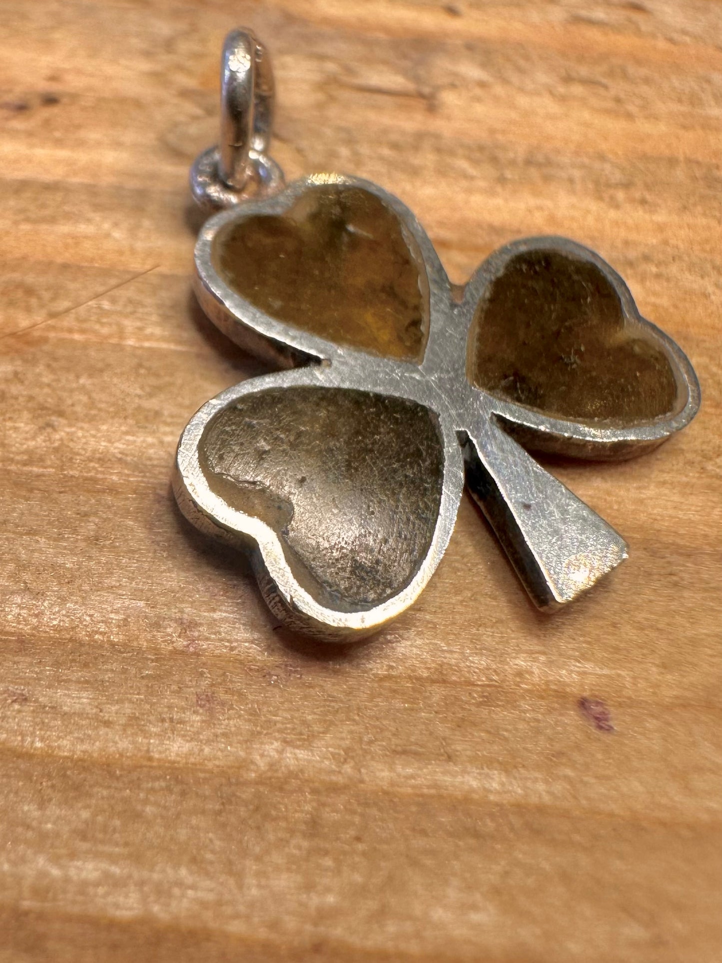 Vintage Irish Connemara Three Leaf Clover 925 Sterling Silver Pendant