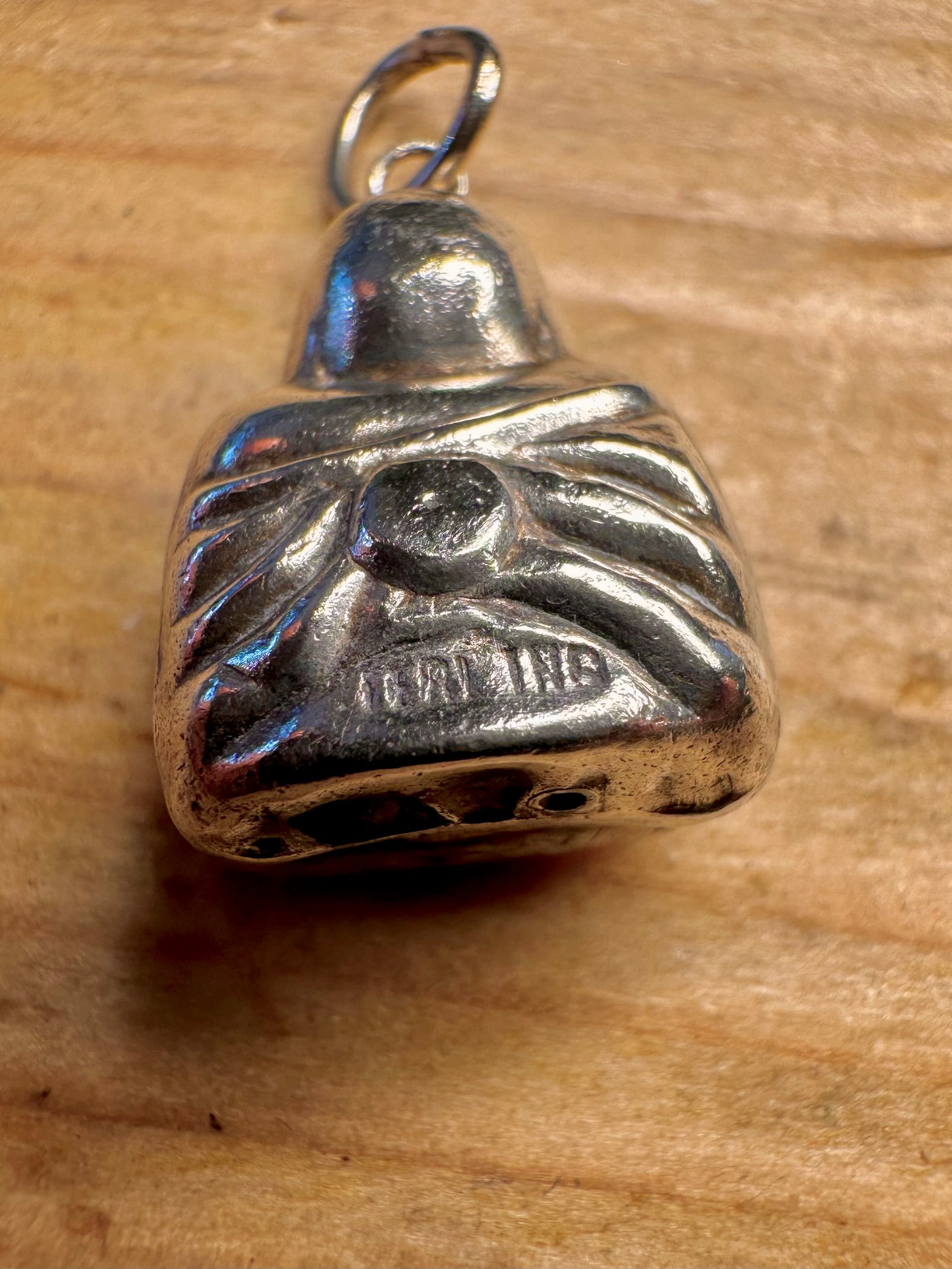 Vintage Buddha sitzend 925er Sterling Silber Anhänger