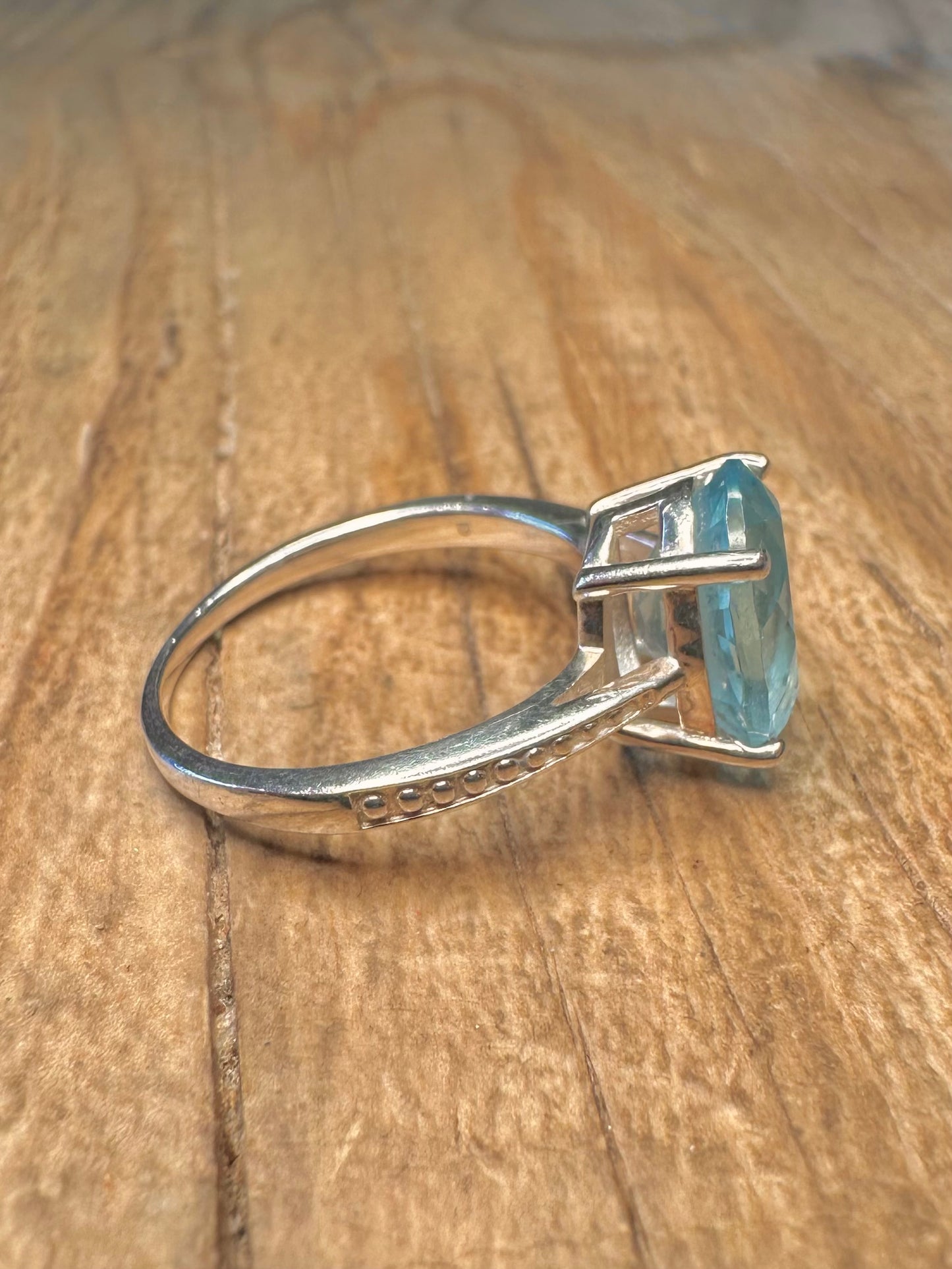 Vintage Blue Topaz 925 Sterling Silver Size N1/2 Ring