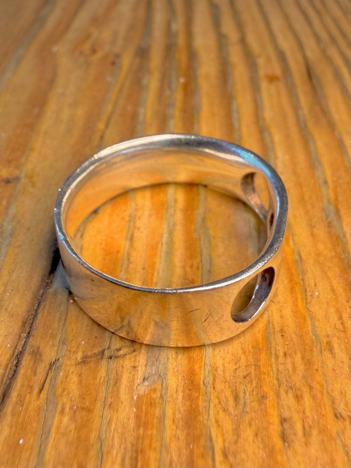 Circle Cut Out Band 925 Sterling Silver Size X Ring