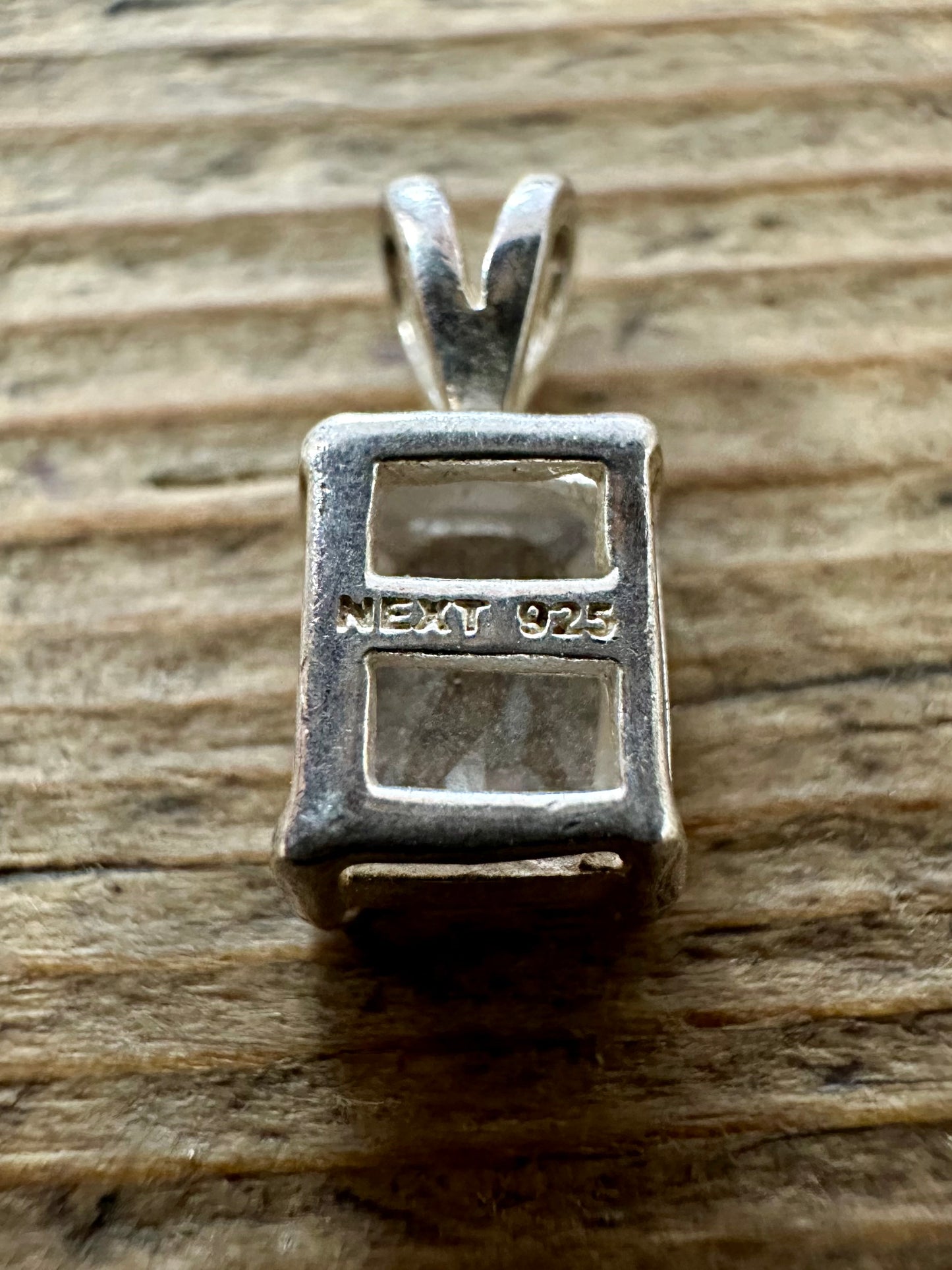 Vintage White CZ 925 Silver Pendant