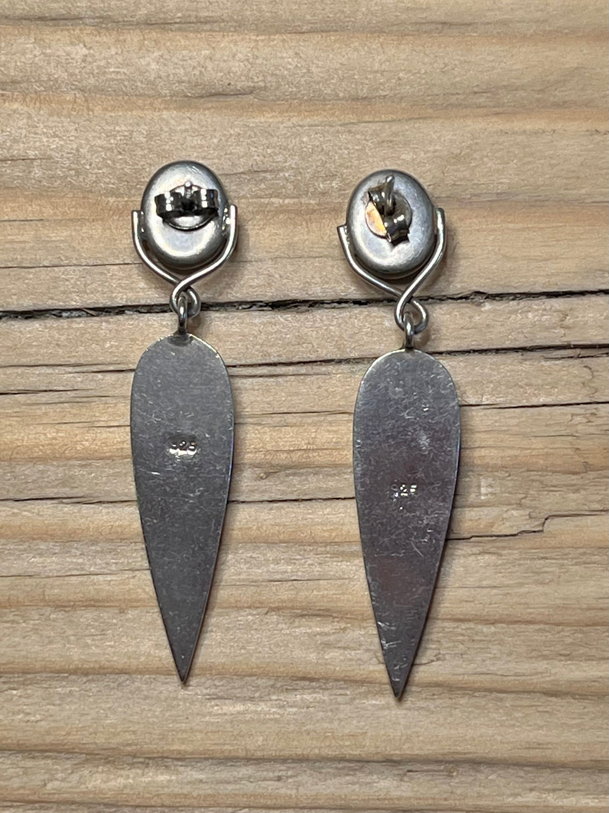 Black Onyx Tear Drop 925 Sterling Silver Earrings