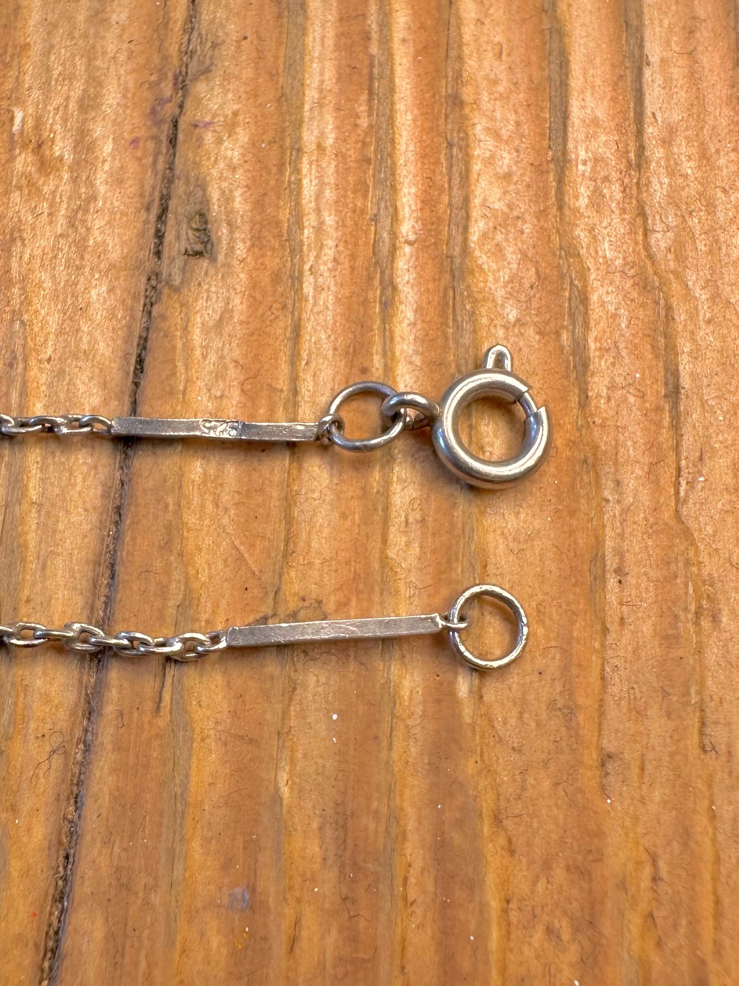 Bar and Cable Chain 925 Sterling Silver 18.5 inch Necklace