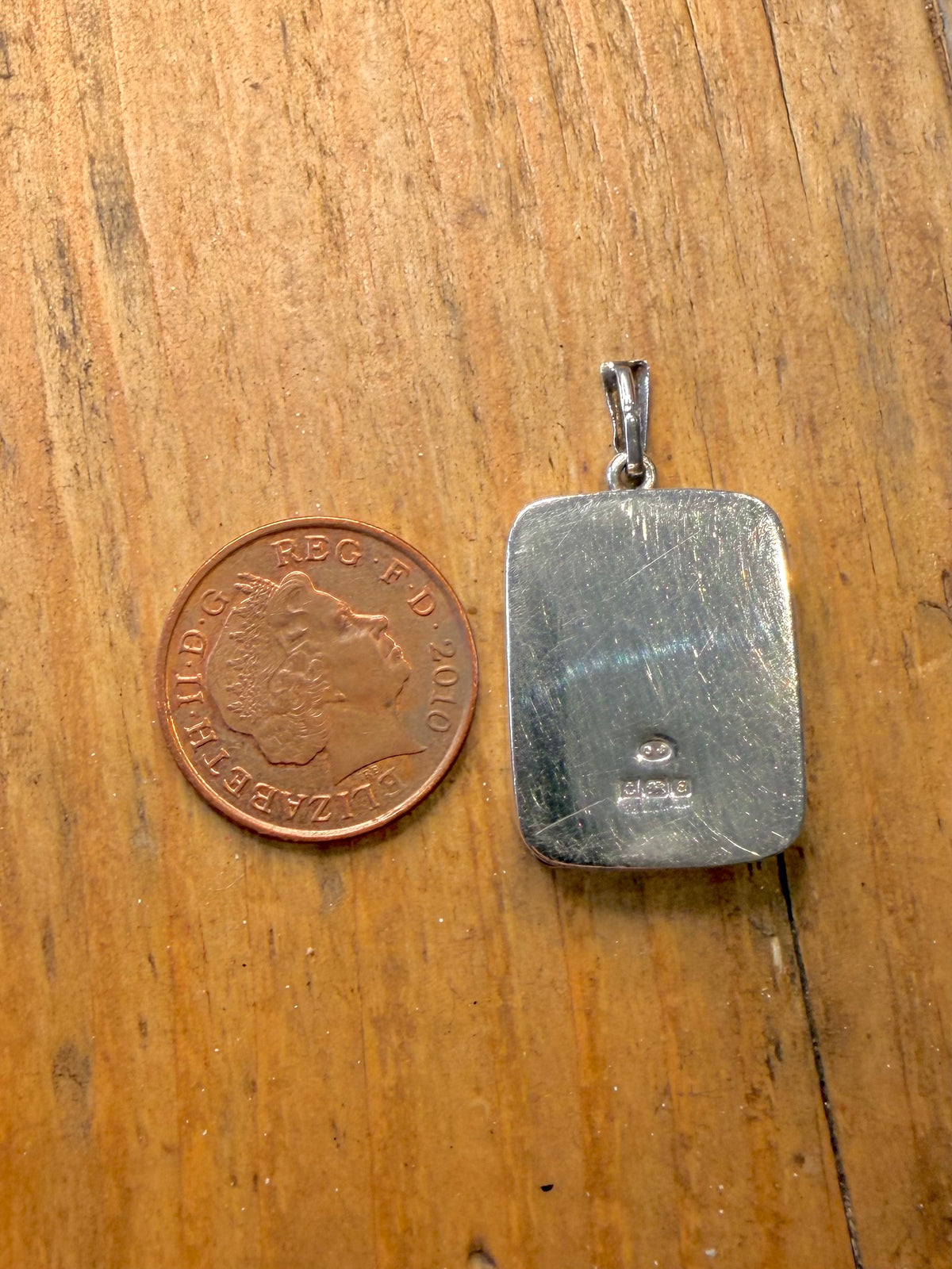Stunning Rectangle Engraved 1979 Locket Maker OJ Birmingham 925 Sterling Silver Pendant
