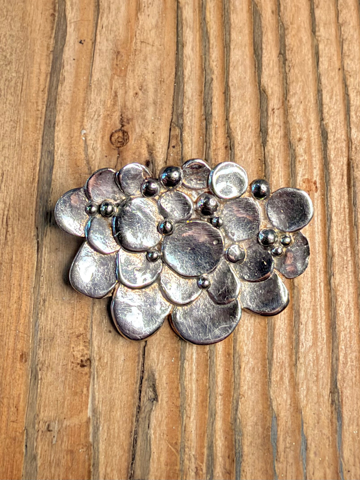 Modernist 1990 Bubble Dots Maker SJH 925 Sterling Silver Brooch