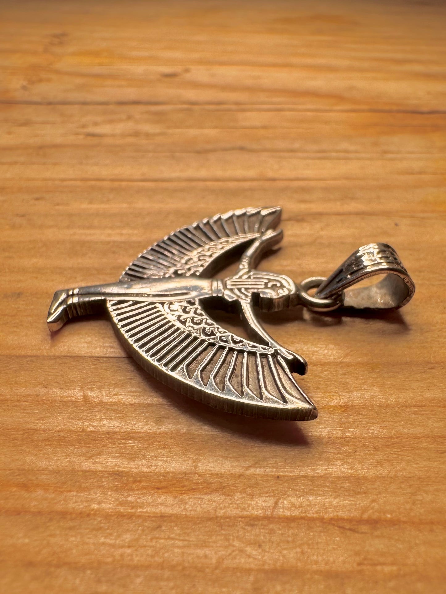 Vintage Ägyptische Göttin 925 Sterling Silber Anhänger