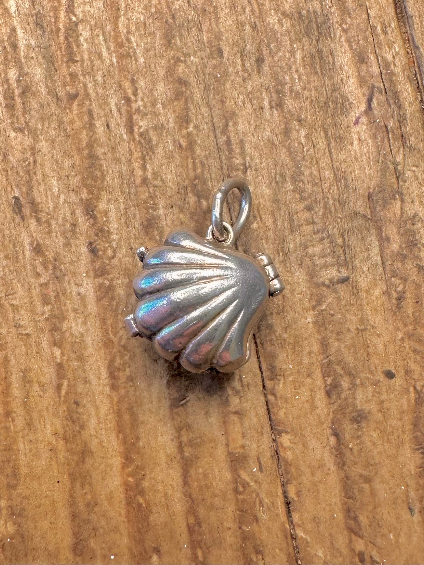 Nuvo Shell Hinged with Pearl 925 Sterling Silver Charm Pendant