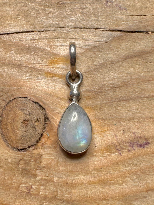 Vintage Moonstone Teardrop 925 Sterling Silver Pendant