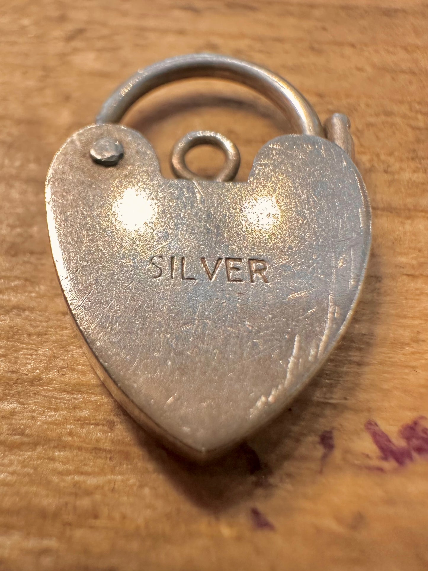 Vintage Heart Padlock 925 Silver Pendant