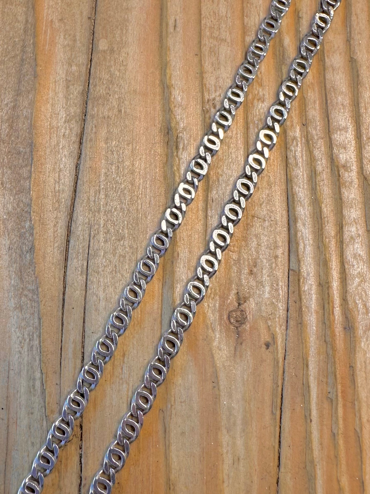 Unique Flat Link 925 Sterling Silver 22 inch Necklace