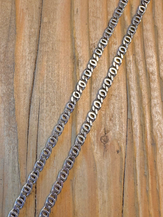 Unique Flat Link 925 Sterling Silver 22 inch Necklace