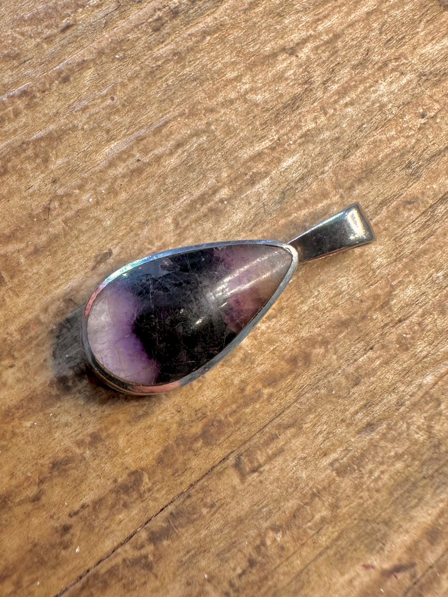 Blue John 1992 Sheffield 925 Sterling Silver Pendant