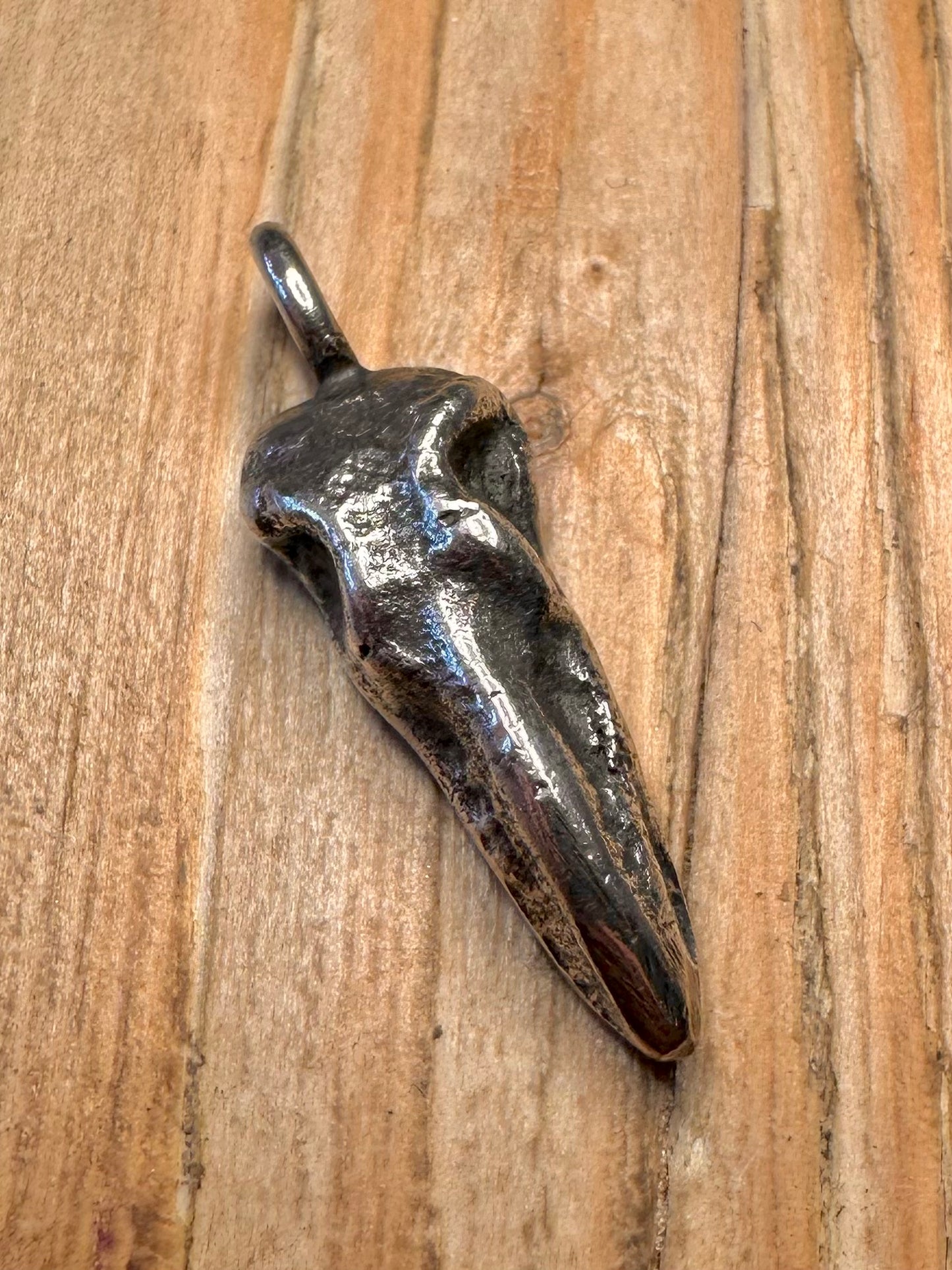 Vintage Bird Skull Solid 925 Sterling Silver Pendant