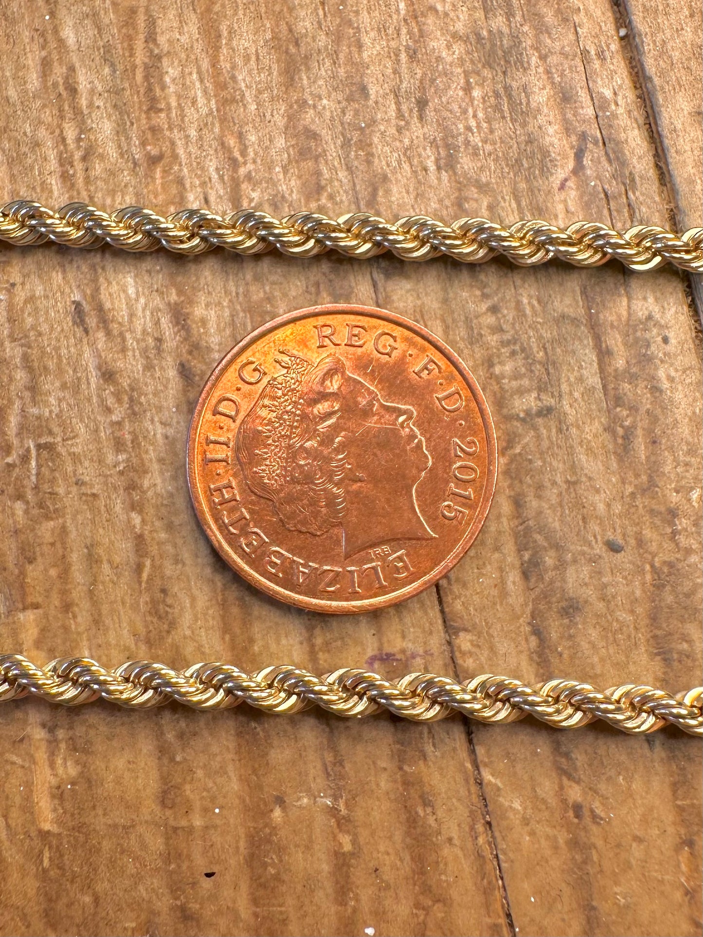 9ct Gold Rope Chain Sheffield 18 inch Necklace