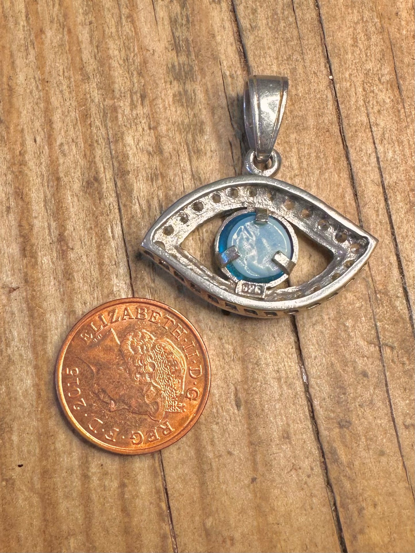 Evil Eye CZ Stones 925 Sterling Silver Pendant