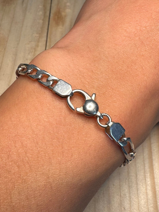 Figaro Identity 925 Sterling Silver 6.75 inch Bracelet