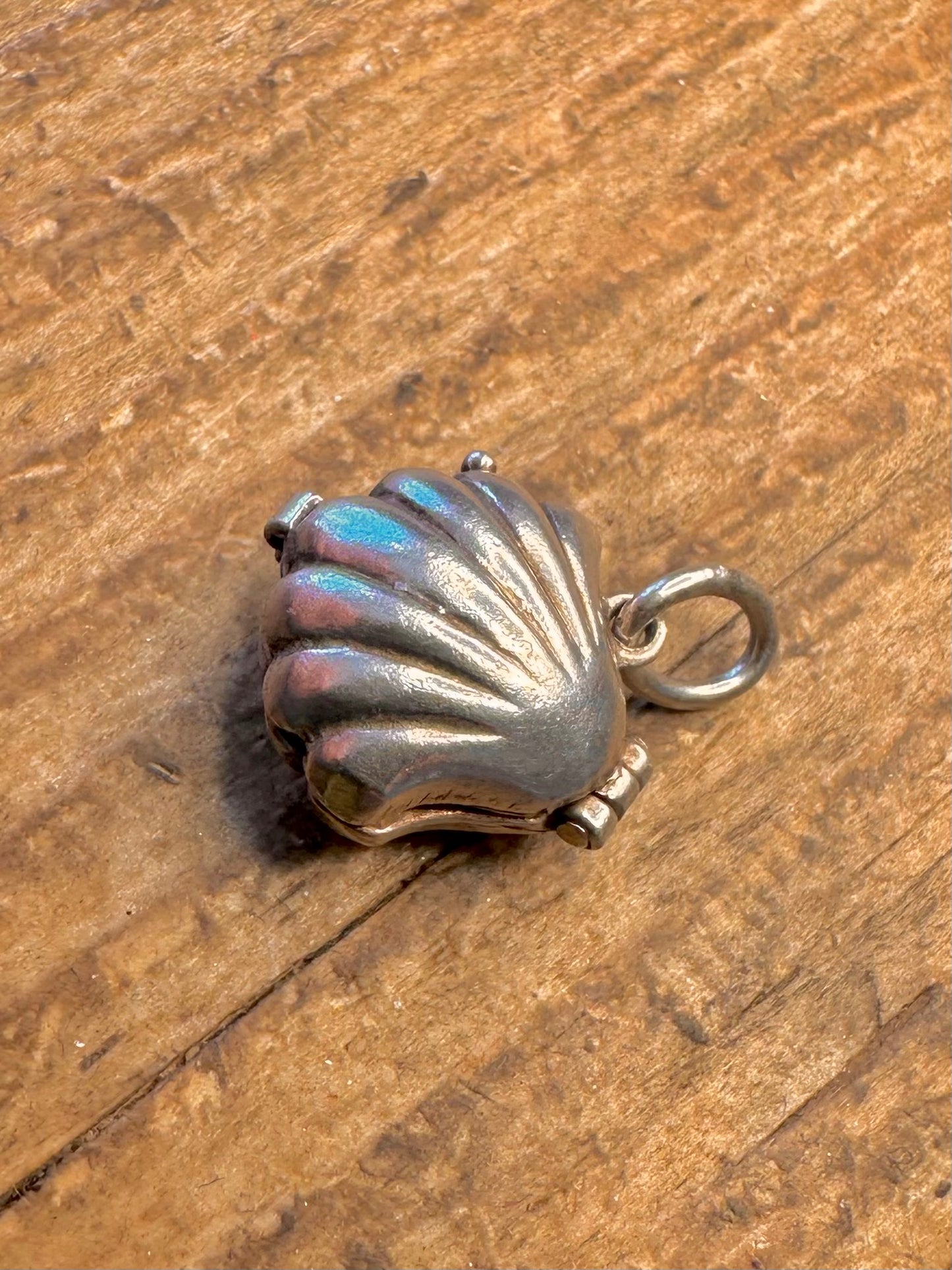 Nuvo Shell Hinged with Pearl 925 Sterling Silver Charm Pendant