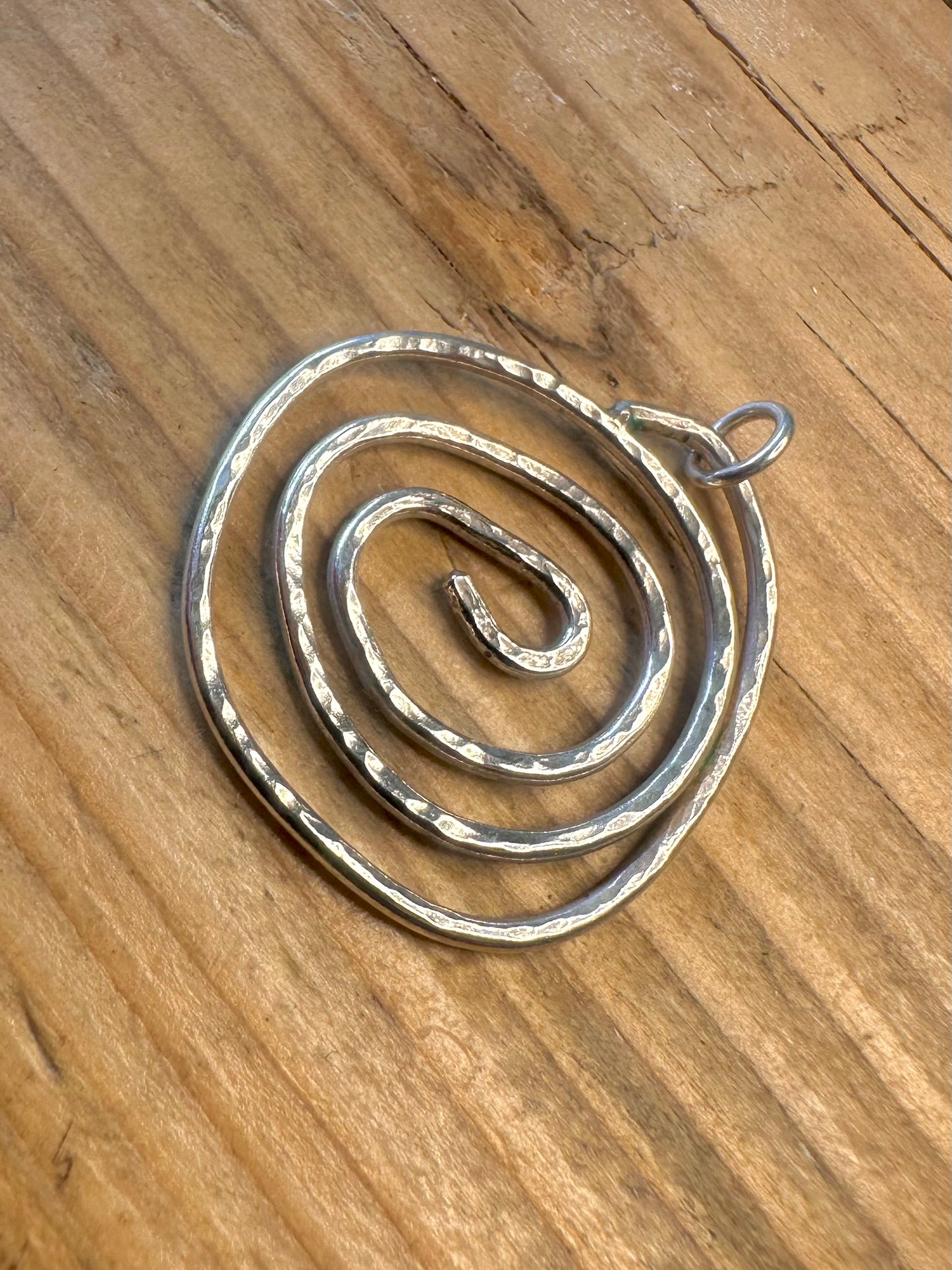 Swirl Hammered 925 Sterling Silver Pendant